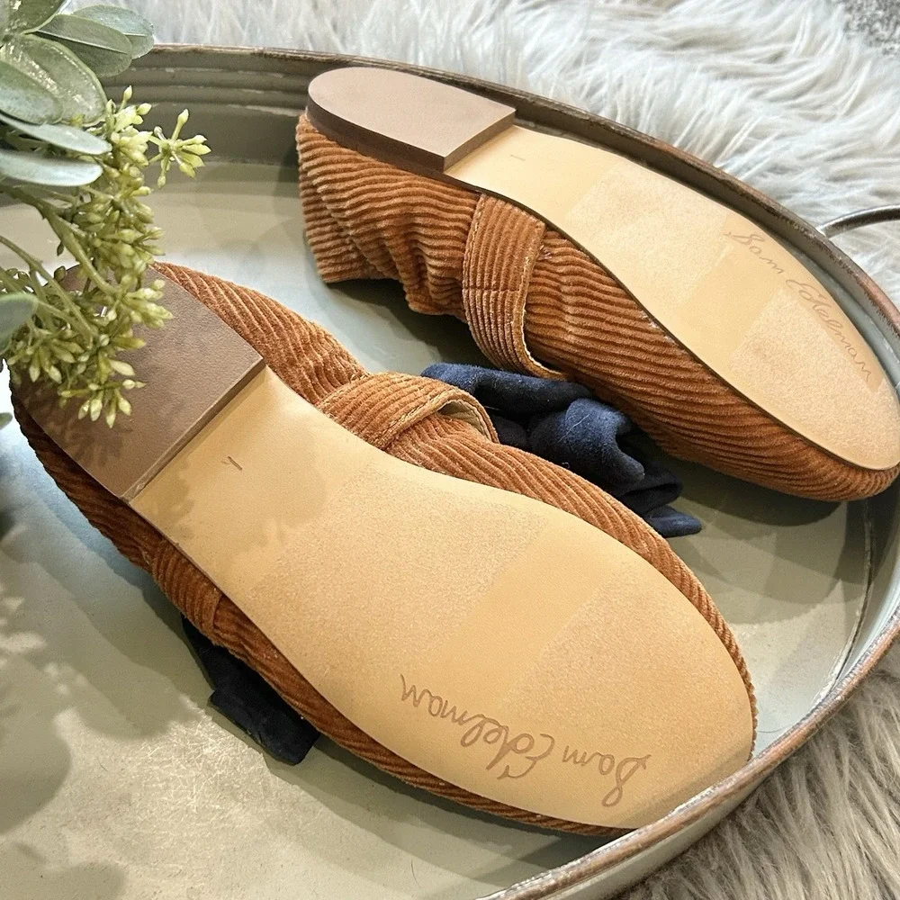 Sam Edelman Felicity‎ Mary Jane Girls Flats Size 1Y Mustard/Navy